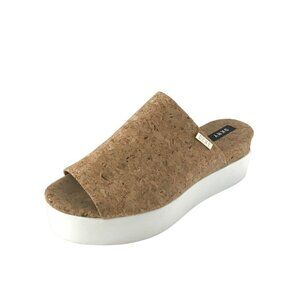 DKNY Carli Cork Upper Platform Shoes Size 10